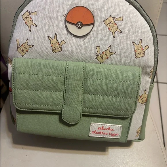 Pokemon Green and White Backpack with Structured Design - Picture 3 of 3